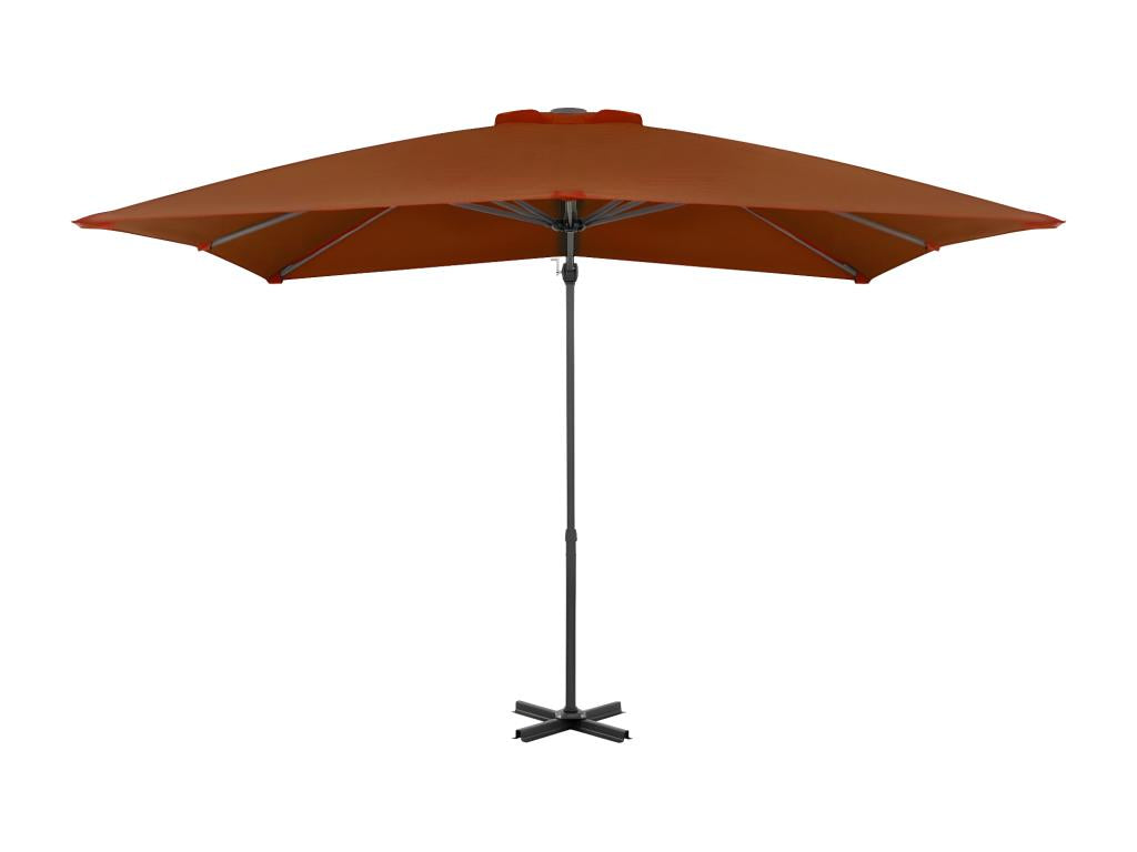 Parasol de terrasse - Aluminium - Marron - 250 x 250 cm