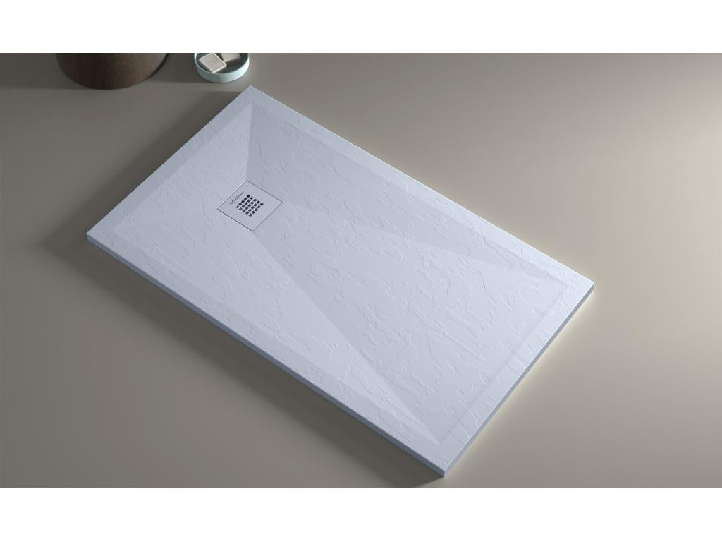 Receveur de douche - Résine - Gris - 80 x 80 cm