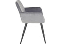 Ensemble 2 pièces - Fauteuil - Velours - Gris