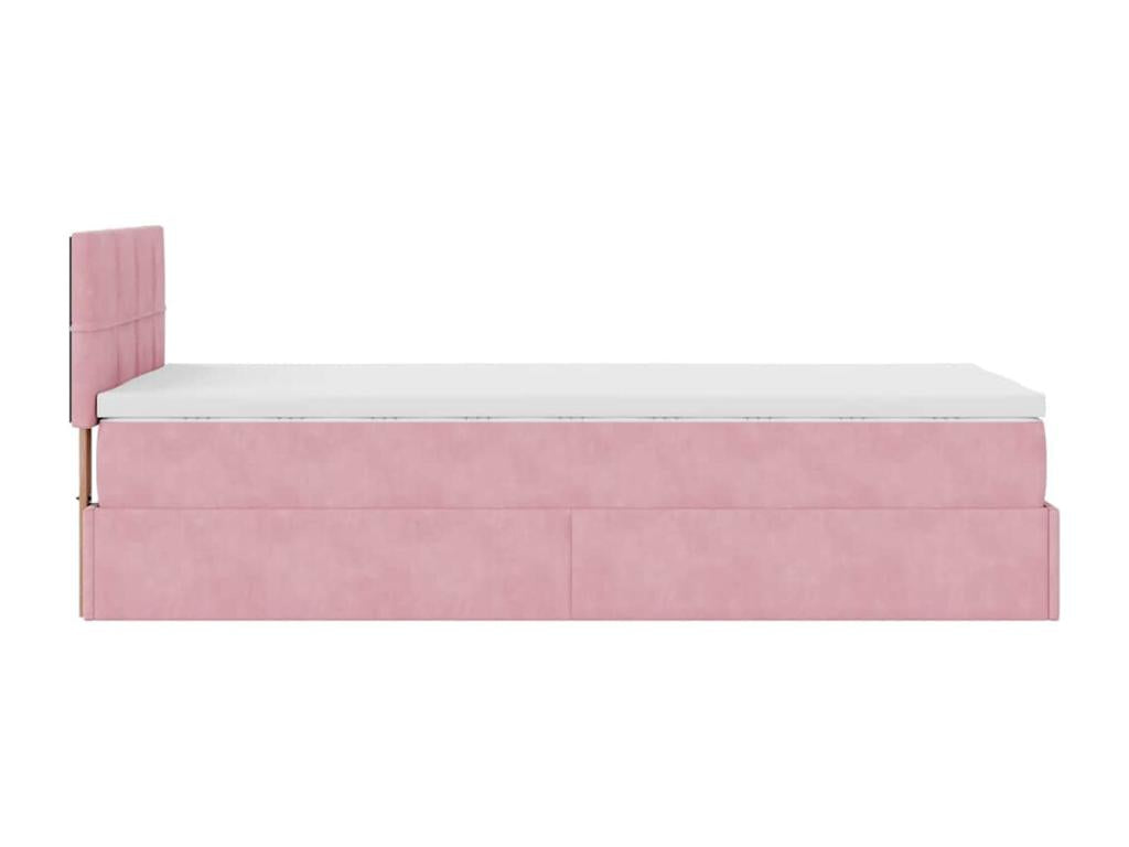 Cadre de lit - Velours - Rose - 100 x 200 cm