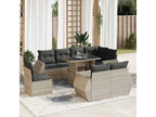 Ensemble de mobilier de jardin 9 pièces - Polyester - Beige