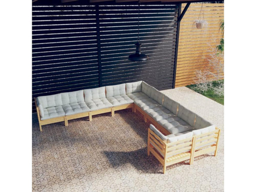 Ensemble de mobilier de jardin 10 pièces - Résine - Noir