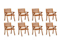 Ensemble de 8 chaises de jardin - Bois - Marron