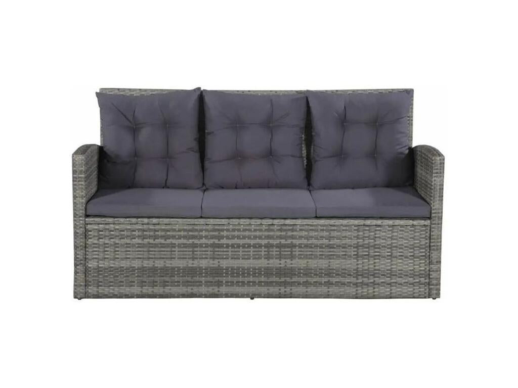 Ensemble de mobilier de patio 6 pièces - Bois naturel clair