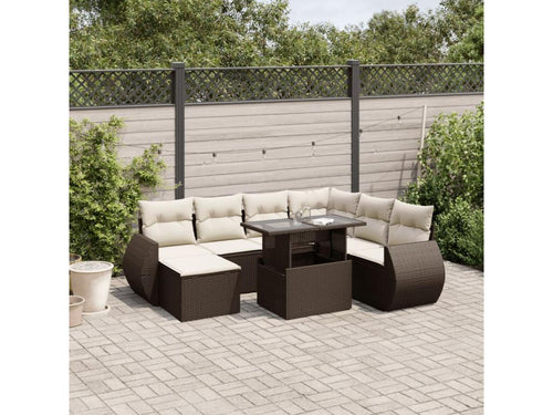 Ensemble de mobilier de jardin 8 pièces - Polyester - Gris