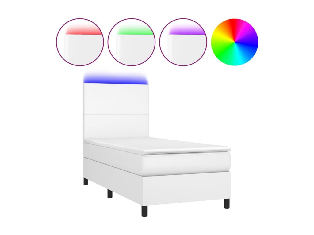 Sommier - Bois - Blanc - 100 x 200 cm