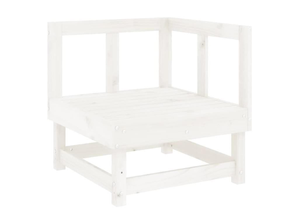 Ensemble de mobilier de patio 6 pièces - Bois - Blanc