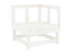 Ensemble de mobilier de patio 6 pièces - Bois - Blanc