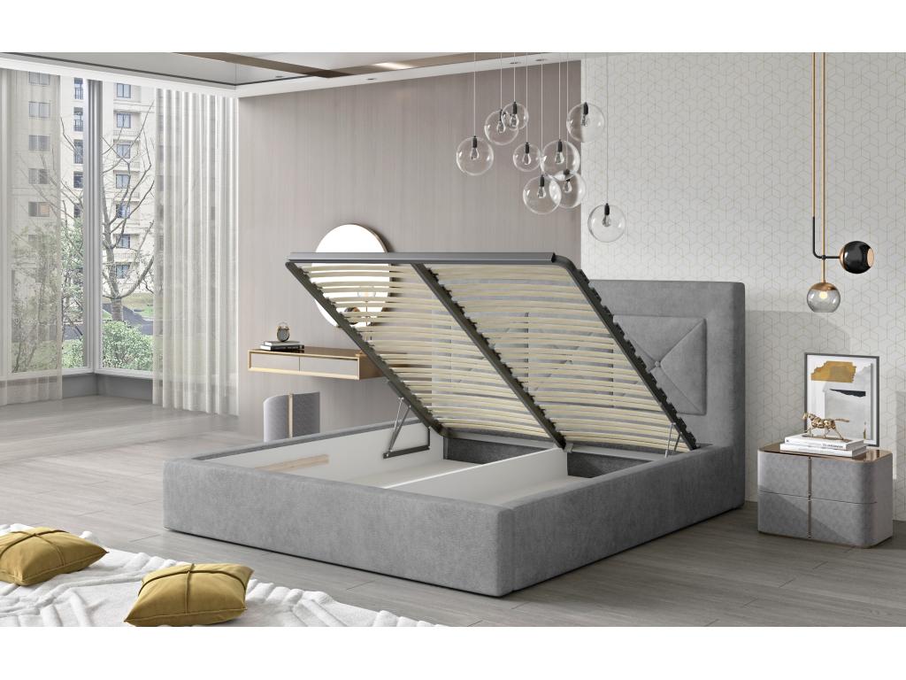 Lit double - Polyester - Rouge - 180 x 200 cm