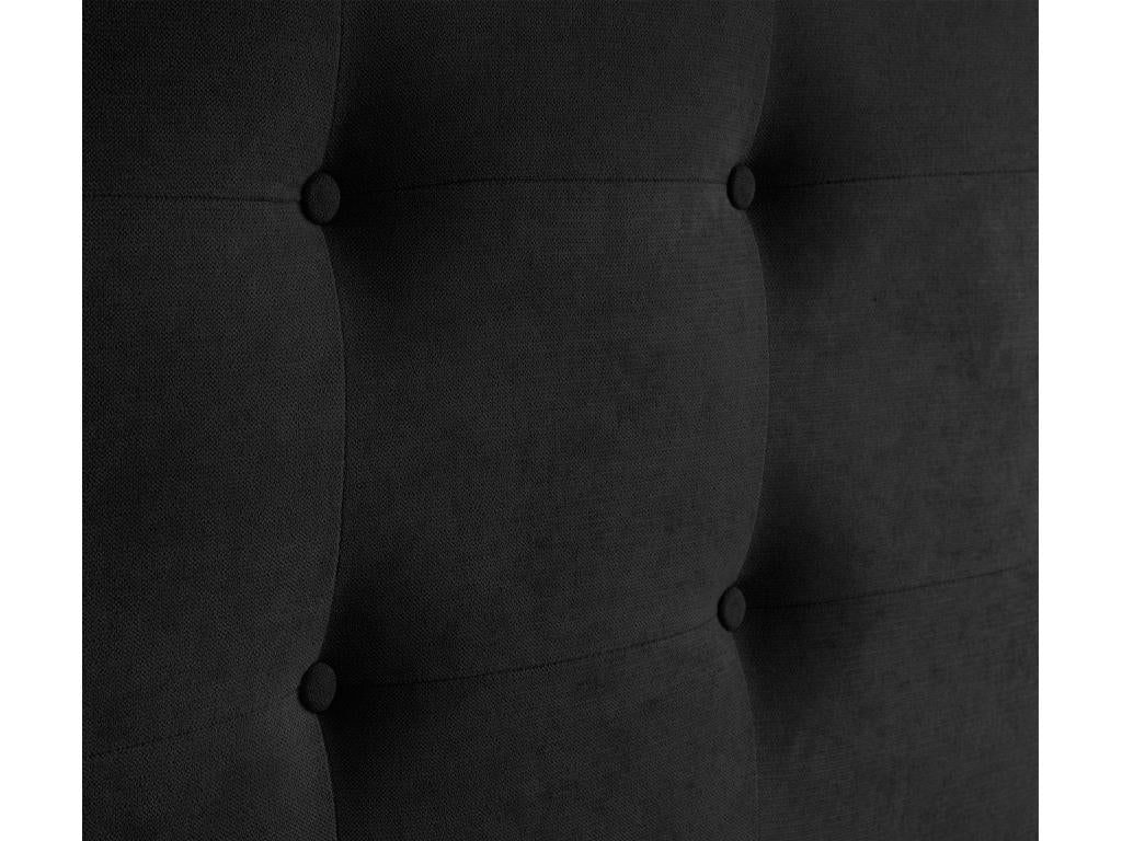 Tête de Lit - Pin, Fourrure Synthétique - Noir - 140 x 190 cm