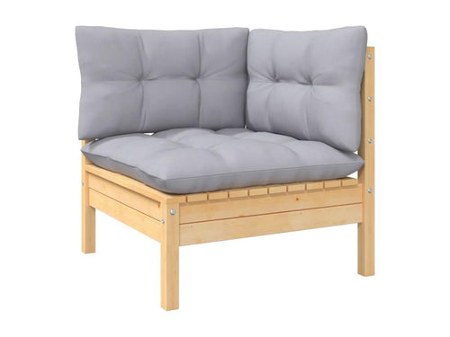 Ensemble de mobilier de patio 10 pièces - Bois - Gris
