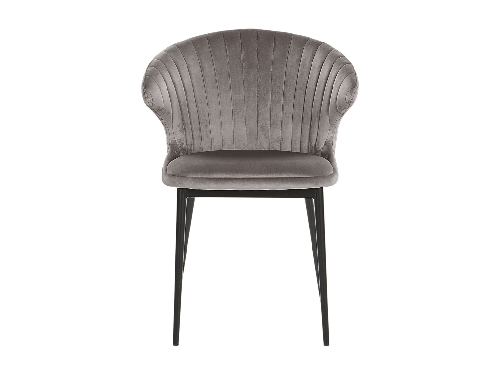 Ensemble 2 pièces - Fauteuil - Velours - Gris